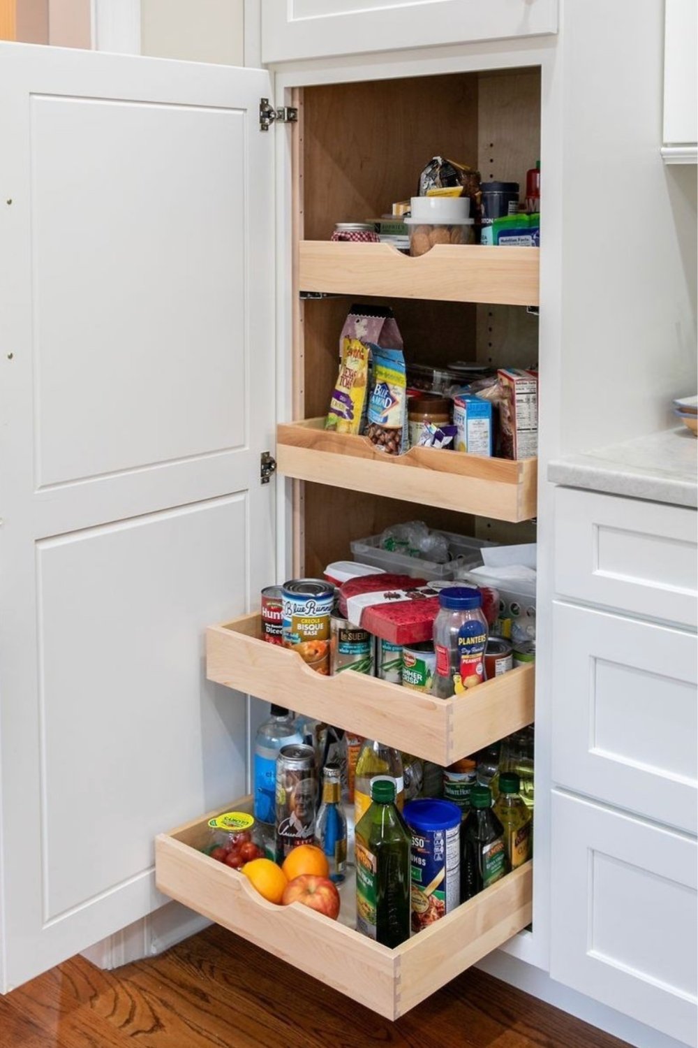 Pull-Out Shelves for Easy Access to Pantry Items