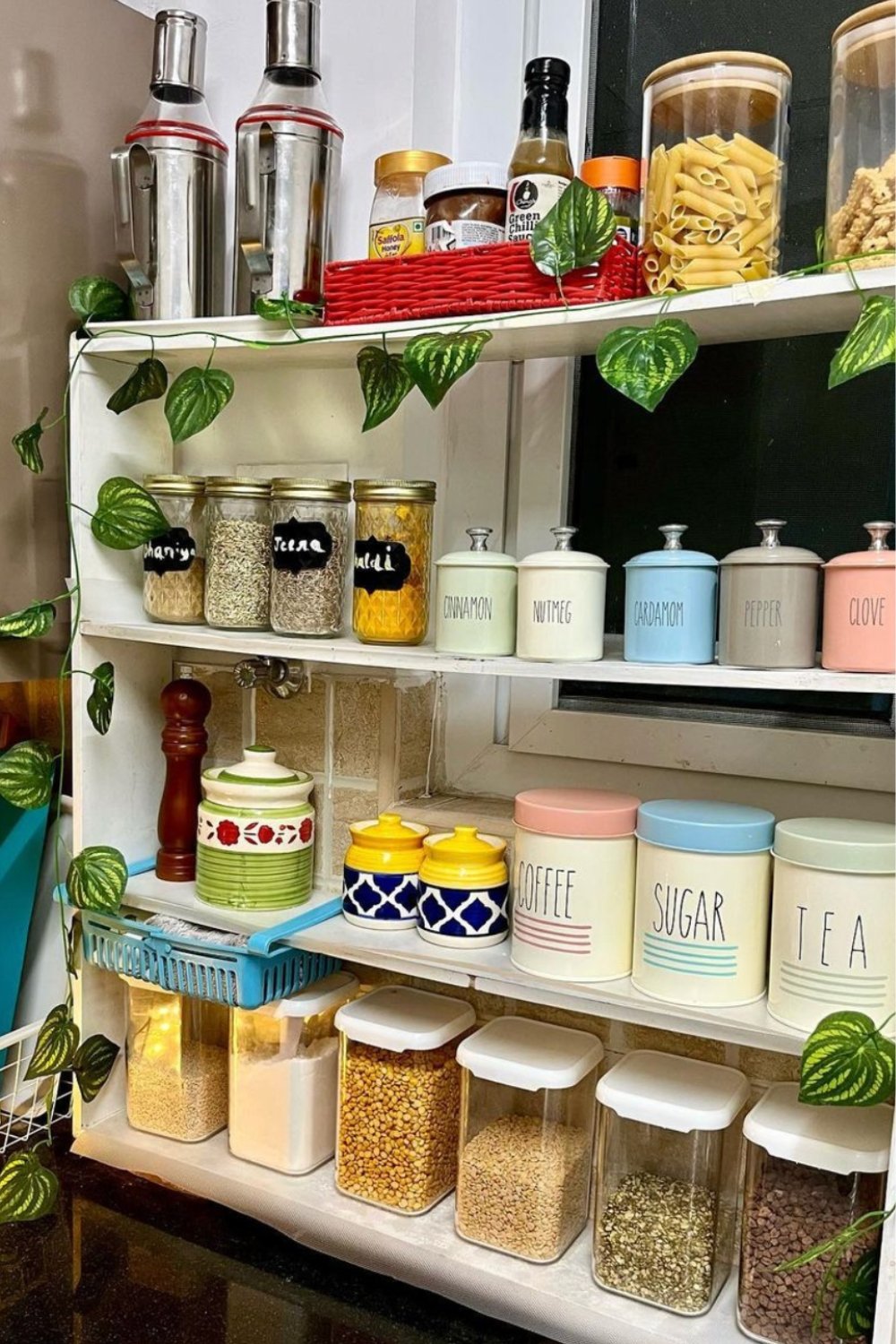 Pastel Canisters for Coffee, Sugar, and Tea