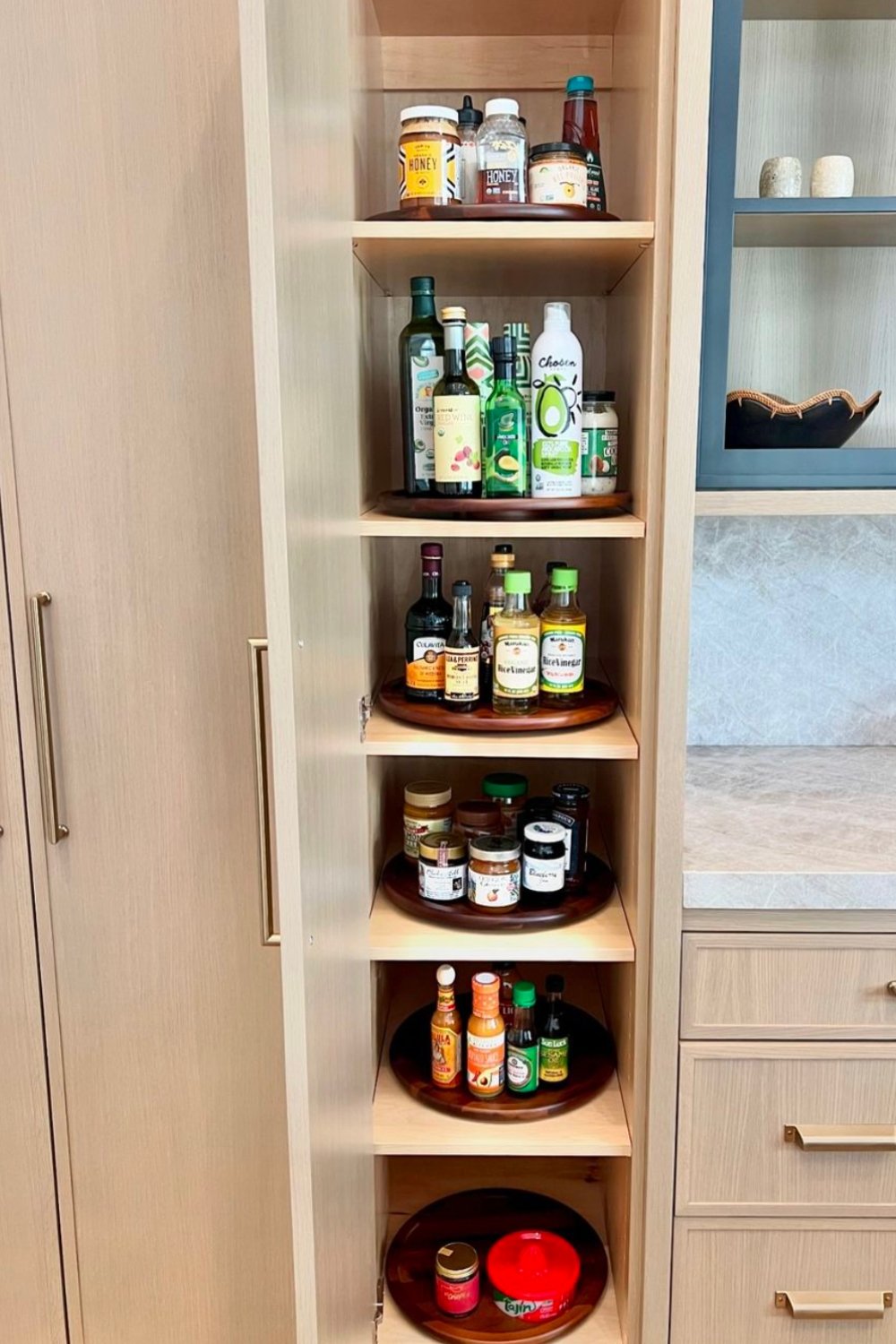Spinning Trays Keep Pantry Jars Within Reach