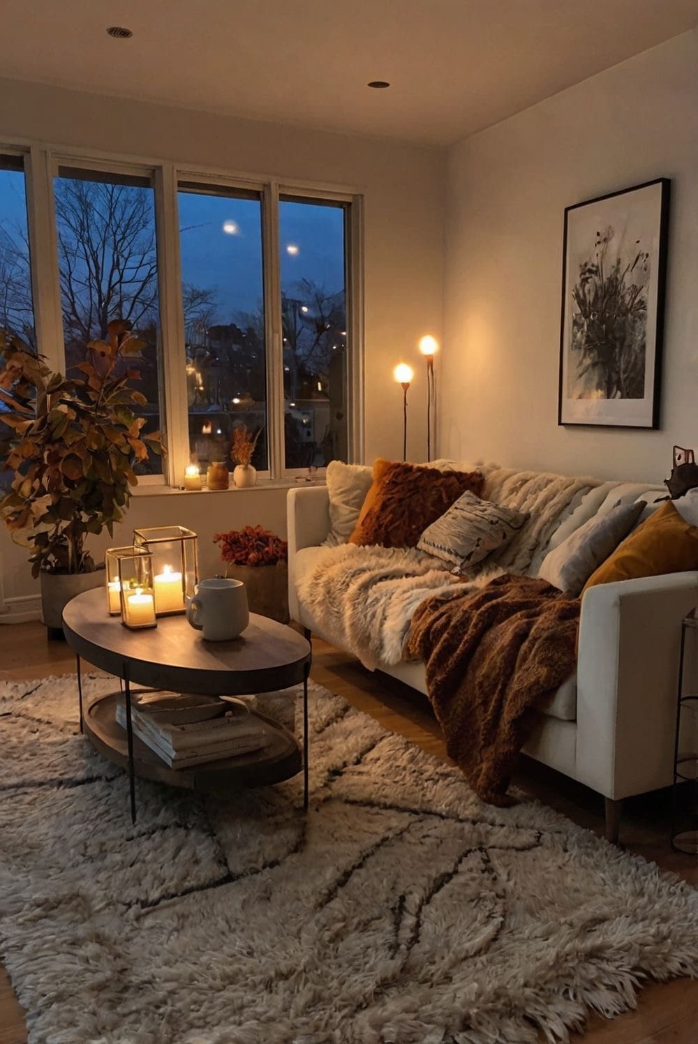 Glass Lanterns for Layered Coffee Table Glow