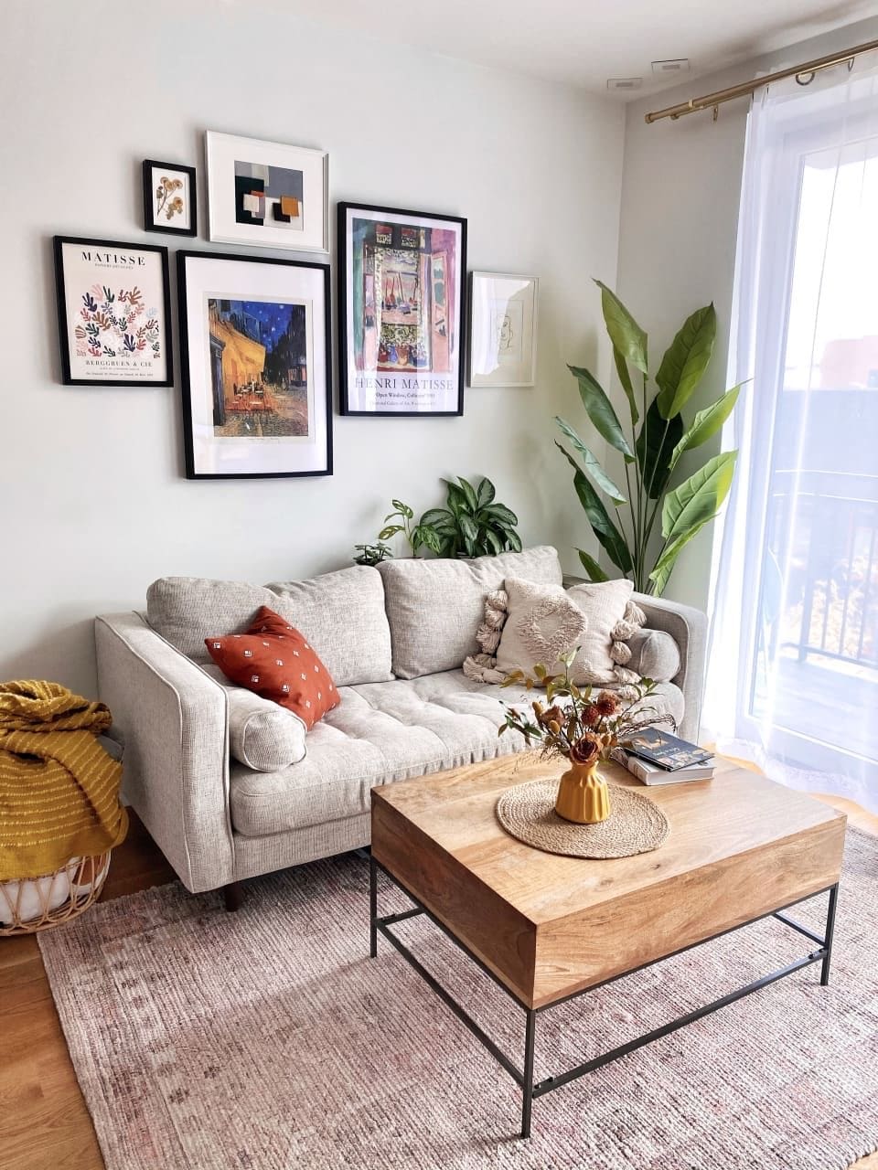 Gallery Wall with Varied Frame Sizes