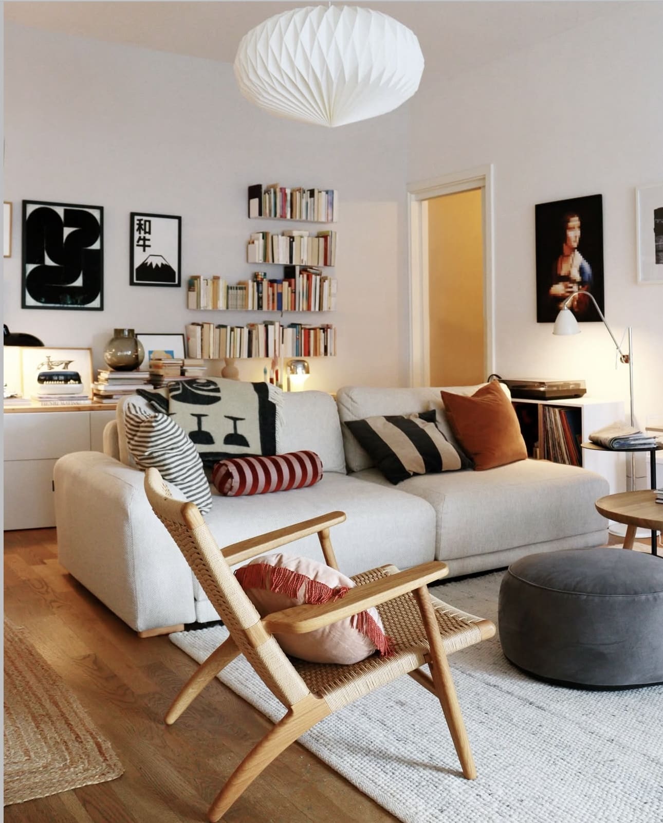 Staggered Wall Shelves Create an Eye-Catching Book Display