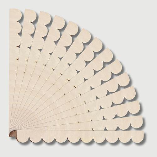 Scalloped Wood Strips Create a Natural Fan Display