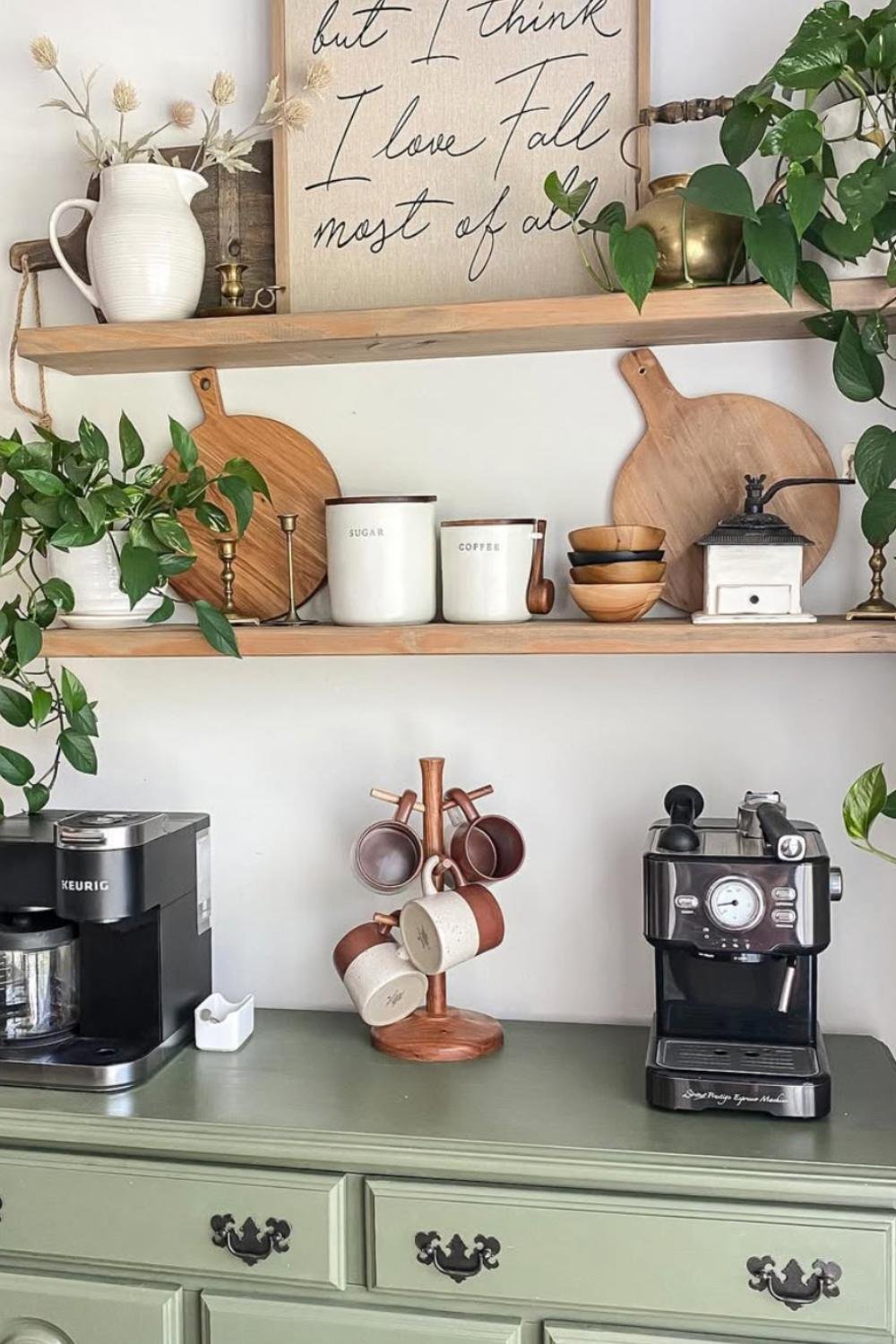 Wooden Tree Stand for a Coffee Station