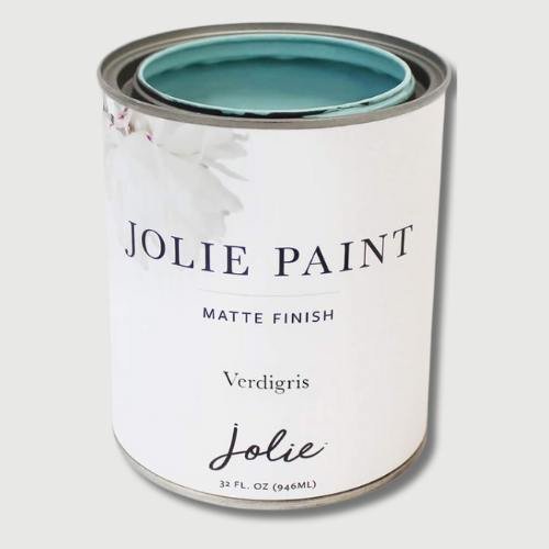 Turquoise Paint Cans as Unexpected Kitchen Decor