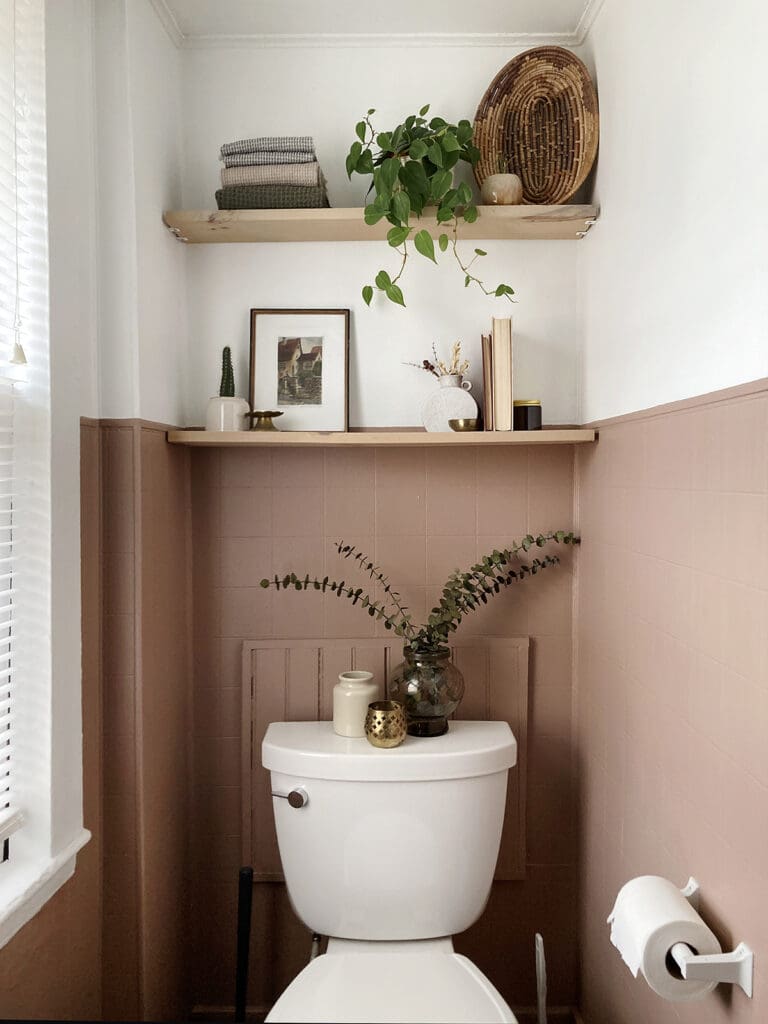 Style Floating Shelves Above the Toilet Tank