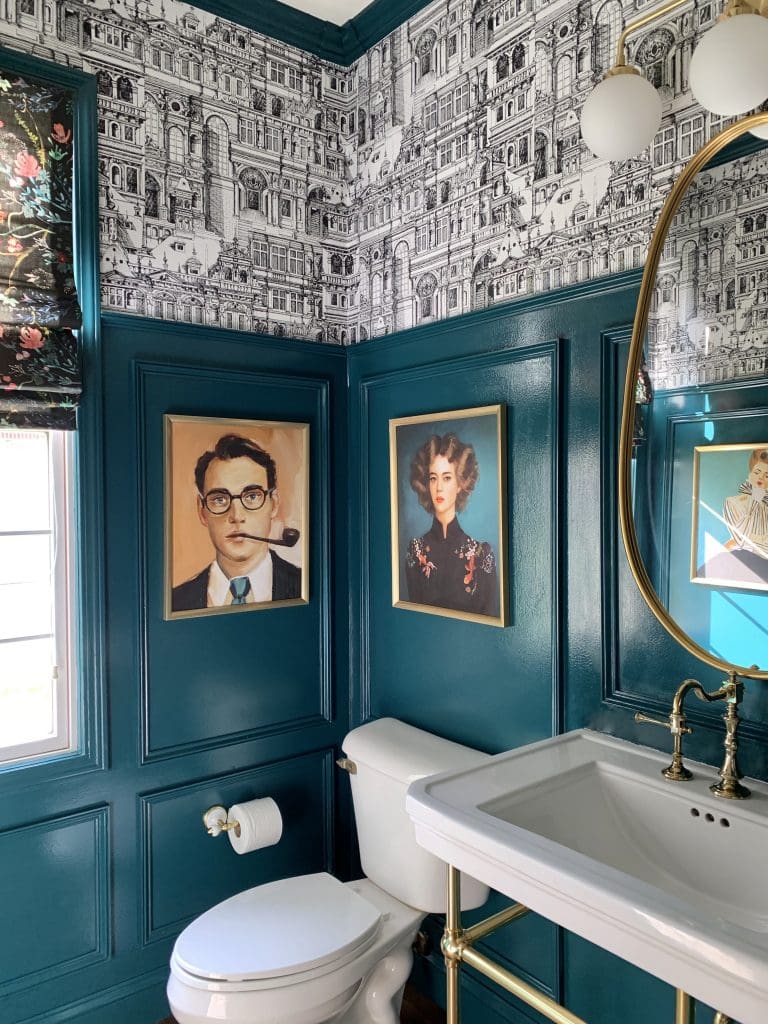 Portrait Gallery Adds Whimsical Character Above Paneling