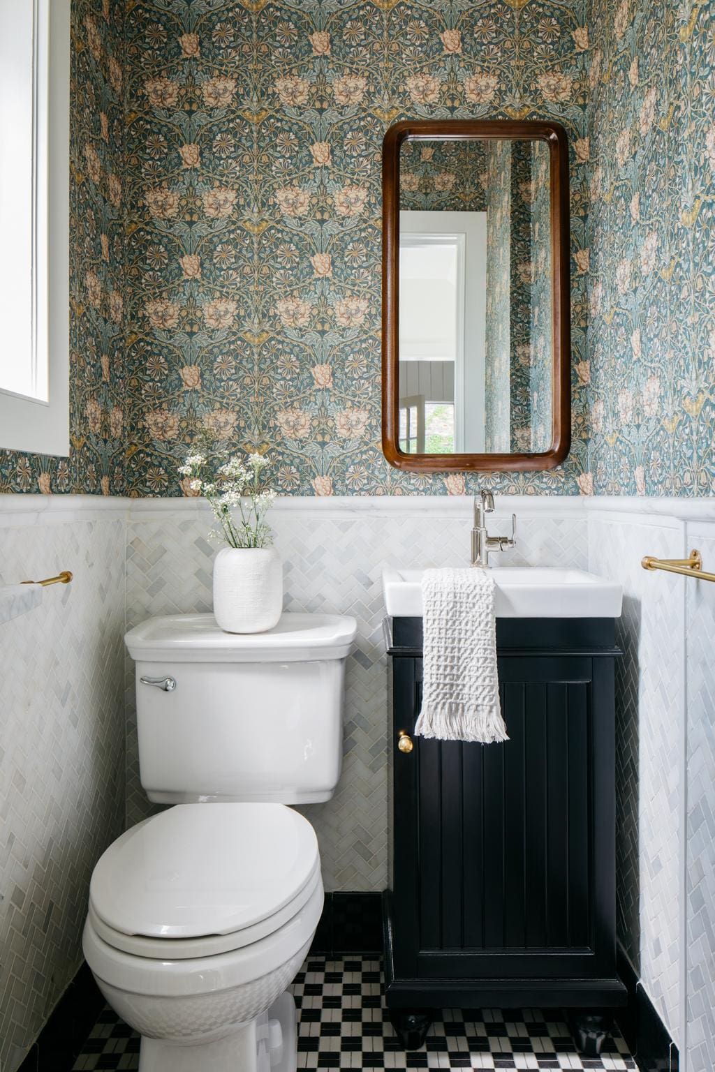 Ground Your Space with a Dark Paneled Vanity