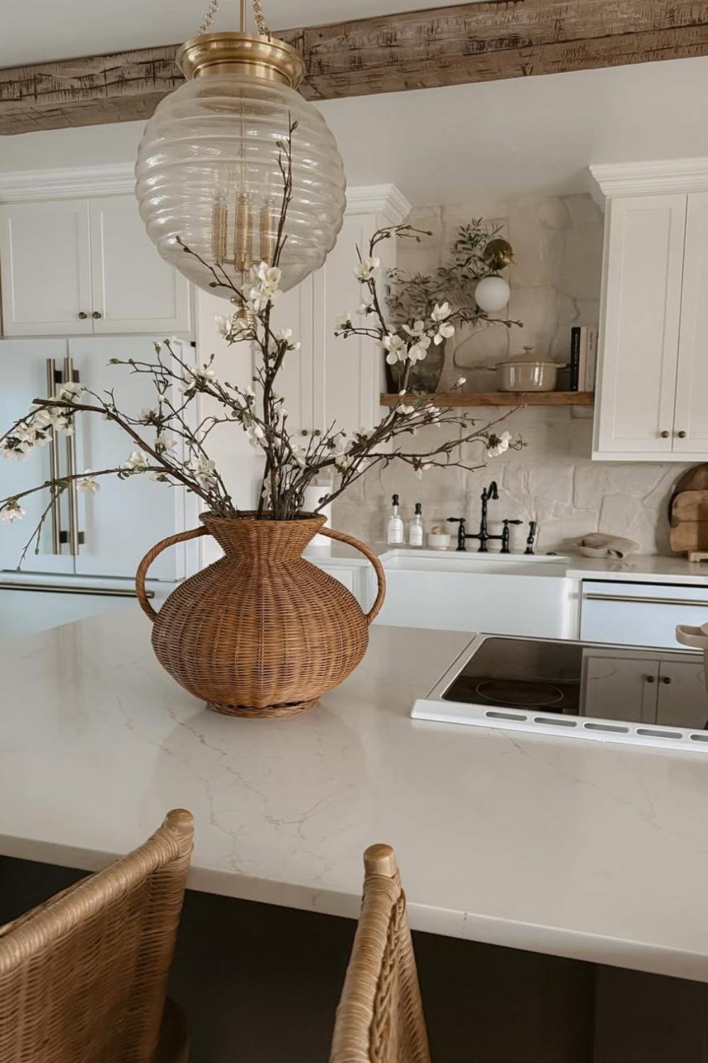 Woven Vase With Branches Adds Natural Spring Texture