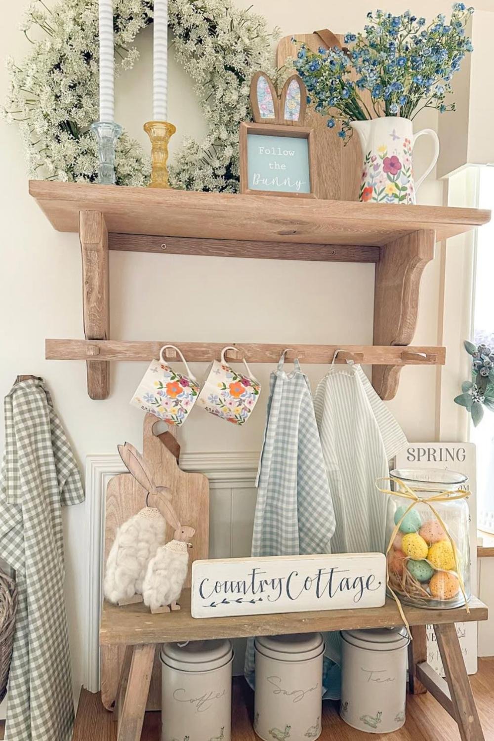 Floral Pitcher Brightens Shelf With Springtime Blooms
