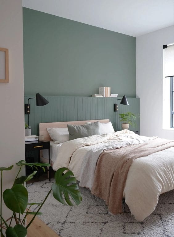 Sage Green Shiplap Wall Adds Subtle Vertical Detail