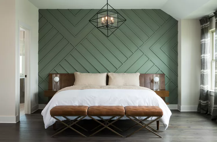 Geometric Wood Paneling Adds Architectural Interest to Sage Walls