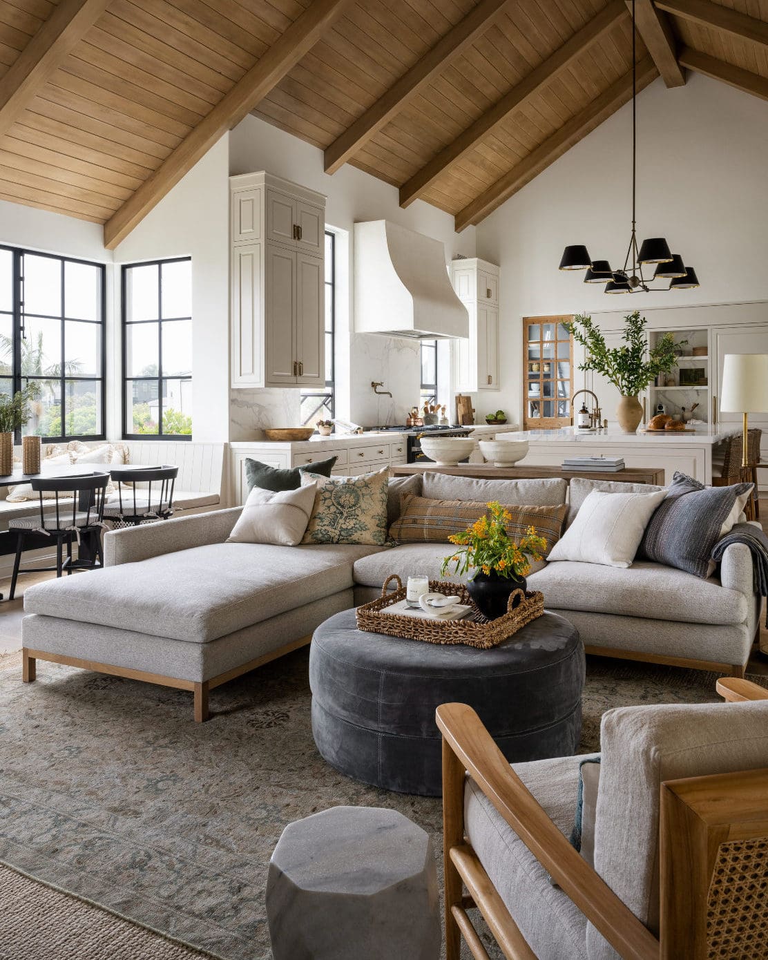 Anchor Your Seating with a Plush Velvet Ottoman