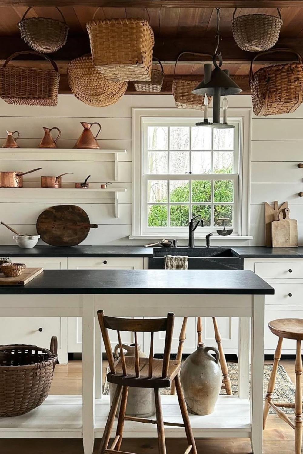 Suspend Woven Baskets from Ceiling Beams
