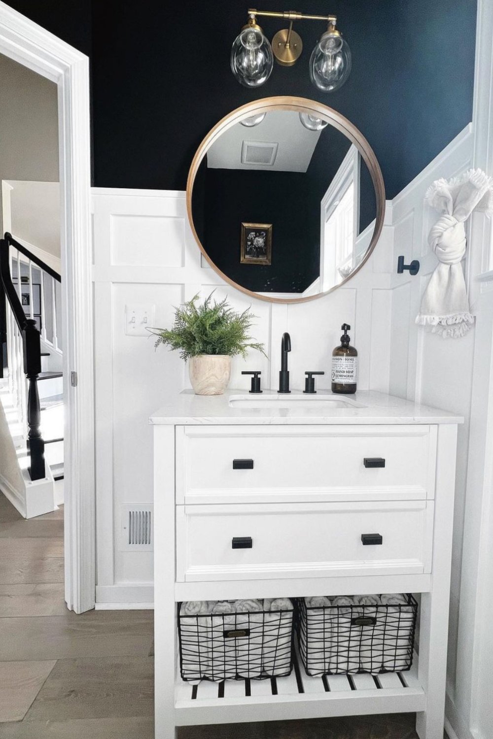 Black Wire Baskets for Open Towel Storage