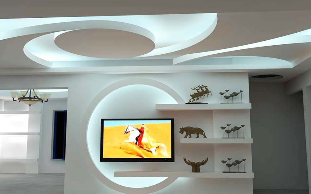 Circular TV Niche With Integrated Backlighting