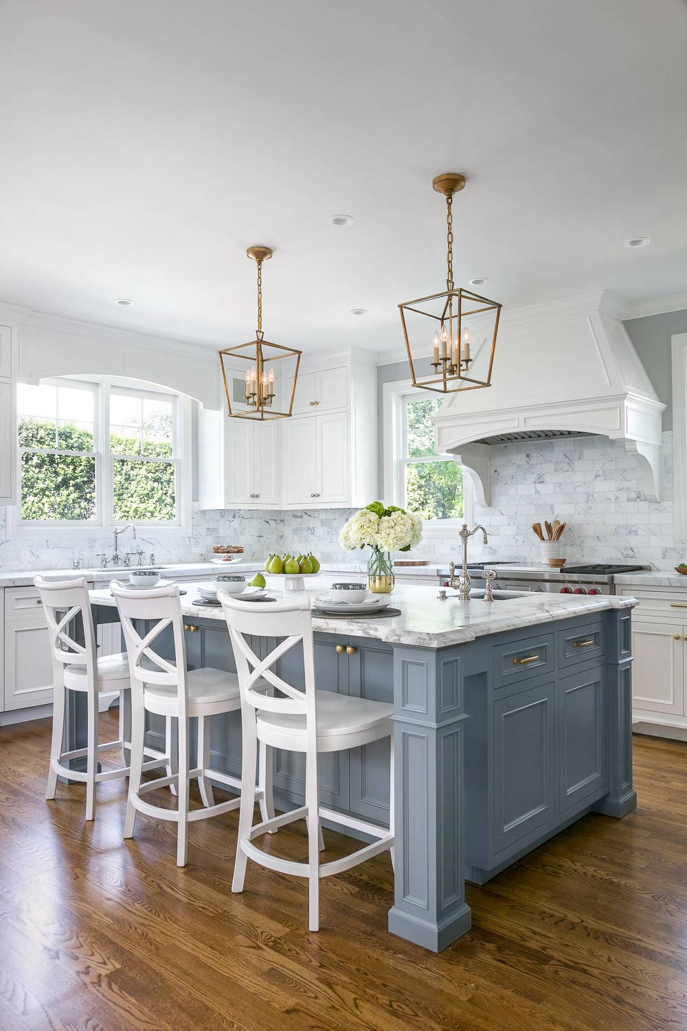 Custom Craftsmanship: Paneled Island Base with Fluted Columns